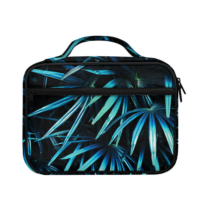 Turquoise Tropical Leaves Print Briefcase Bible Bag