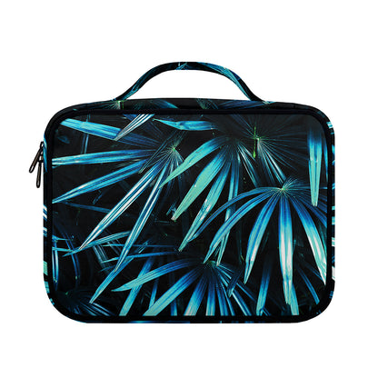 Turquoise Tropical Leaves Print Briefcase Bible Bag