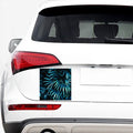 Turquoise Tropical Leaves Print Car Sticker
