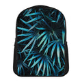 Turquoise Tropical Leaves Print Casual Backpack