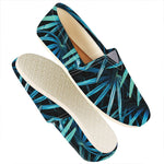 Turquoise Tropical Leaves Print Casual Shoes