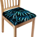 Turquoise Tropical Leaves Print Chair Cushion Cover