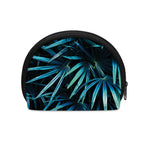 Turquoise Tropical Leaves Print Coin Purse