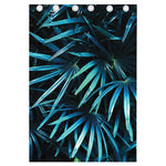Turquoise Tropical Leaves Print Curtain