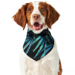 Turquoise Tropical Leaves Print Dog Bandana