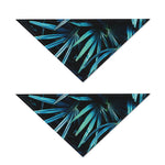 Turquoise Tropical Leaves Print Dog Bandana
