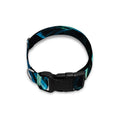 Turquoise Tropical Leaves Print Dog Collar