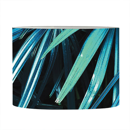 Turquoise Tropical Leaves Print Drum Lamp Shade