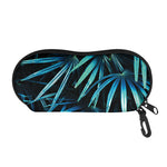 Turquoise Tropical Leaves Print Glasses Case