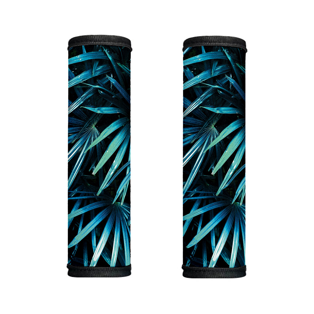 Turquoise Tropical Leaves Print Handle Covers