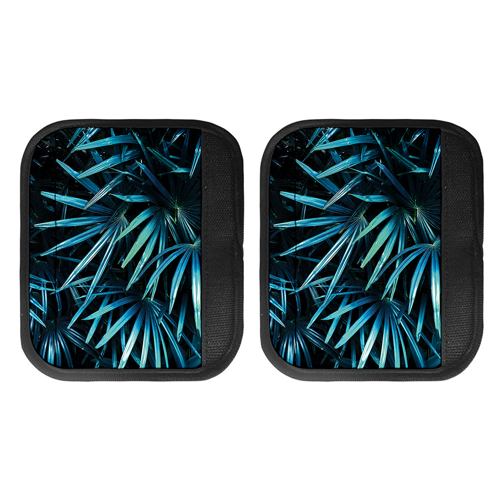 Turquoise Tropical Leaves Print Handle Covers
