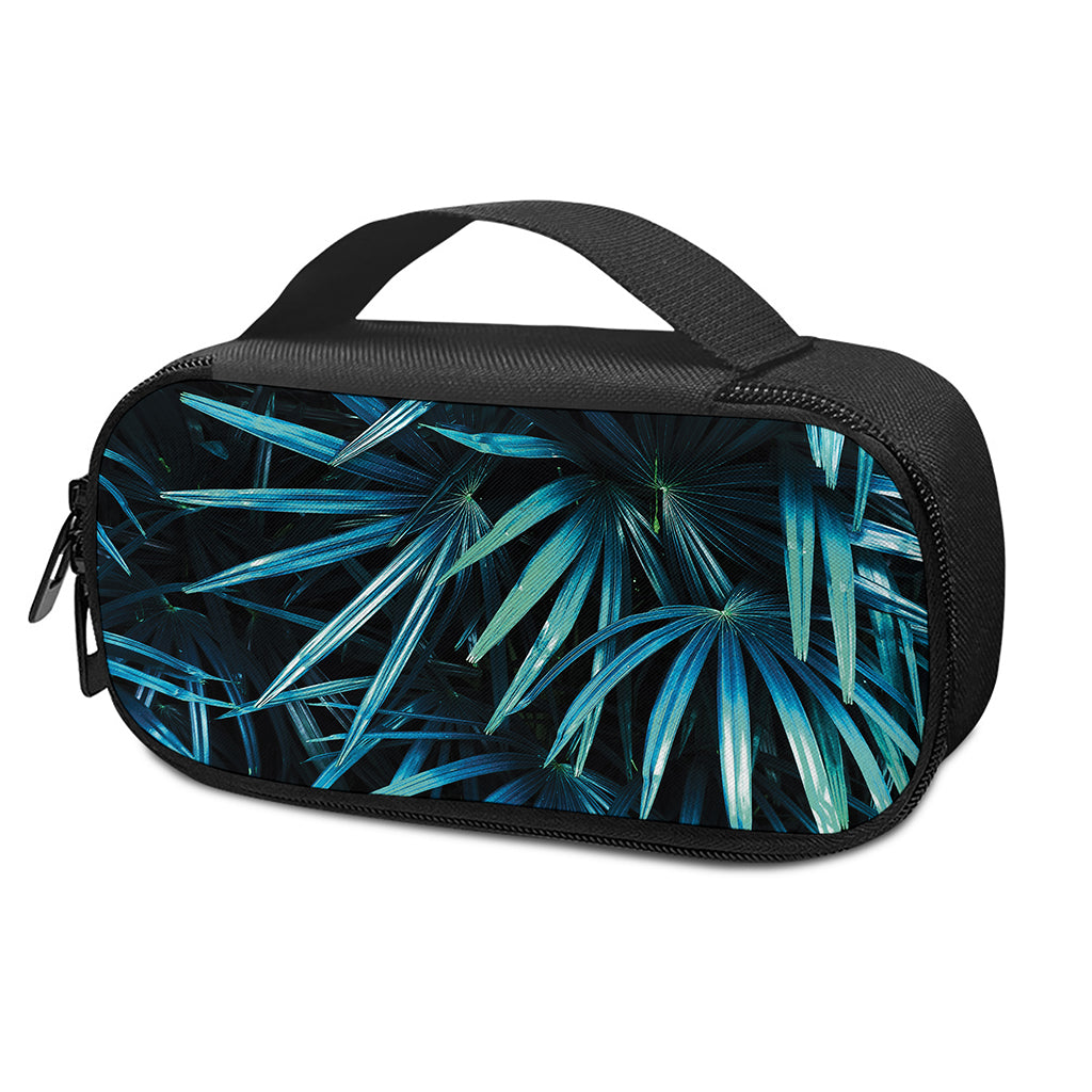 Turquoise Tropical Leaves Print Insulin Cooler Travel Case