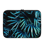 Turquoise Tropical Leaves Print Laptop Sleeve