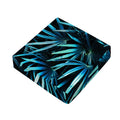 Turquoise Tropical Leaves Print Outdoor Seat Cushion Cover