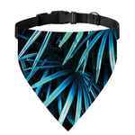 Turquoise Tropical Leaves Print Over The Collar Dog Bandana