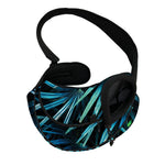 Turquoise Tropical Leaves Print Pet Sling Carrier