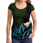 Turquoise Tropical Leaves Print Pet Sling Carrier