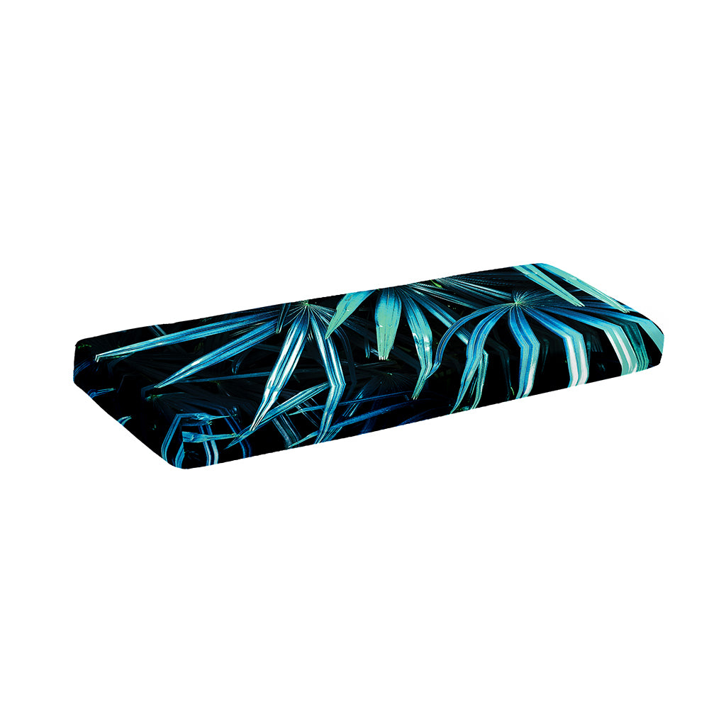 Turquoise Tropical Leaves Print Piano Keyboard Cover