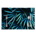 Turquoise Tropical Leaves Print Placemat