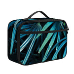 Turquoise Tropical Leaves Print Portable Lunch Bag