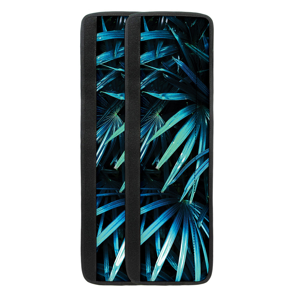 Turquoise Tropical Leaves Print Refrigerator Handle Covers