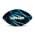Turquoise Tropical Leaves Print Rugby Ball