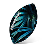 Turquoise Tropical Leaves Print Rugby Ball