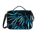 Turquoise Tropical Leaves Print Shoulder Strap Bible Bag