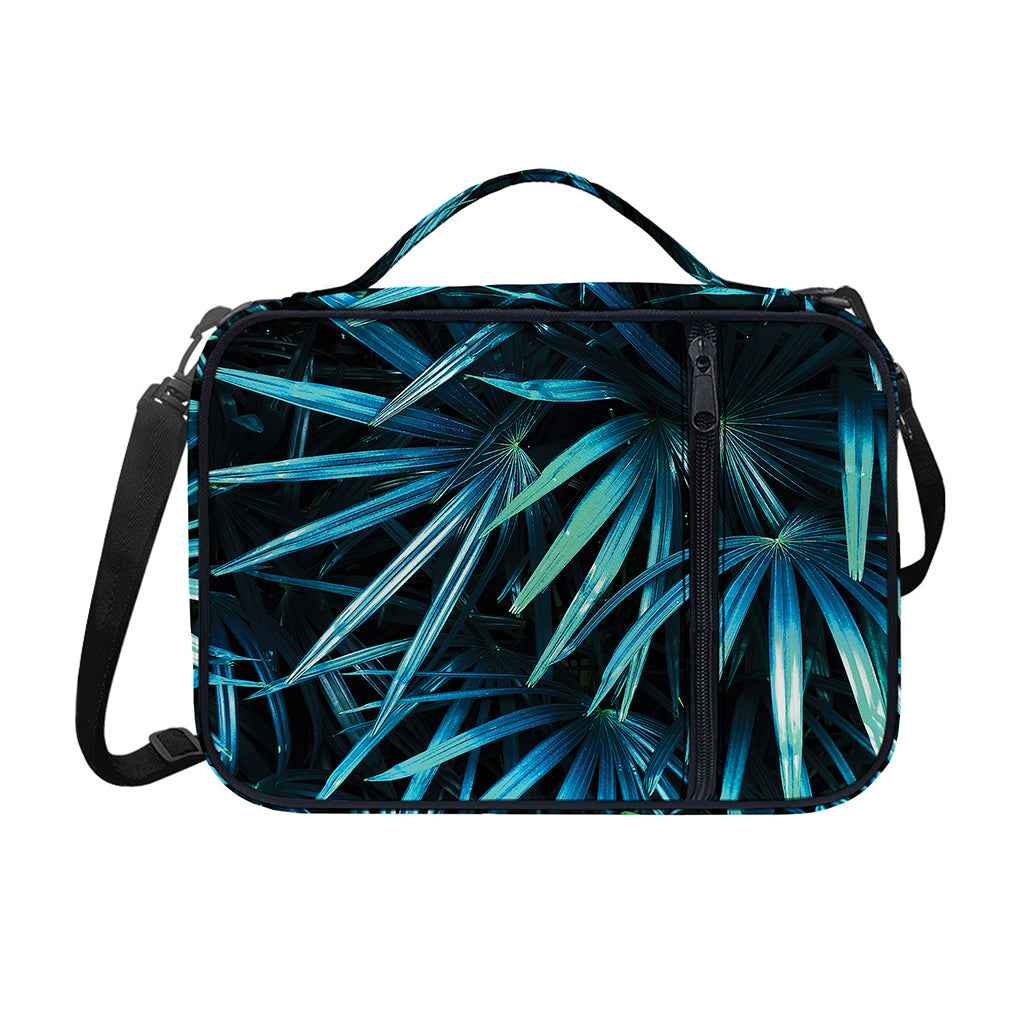 Turquoise Tropical Leaves Print Shoulder Strap Bible Bag