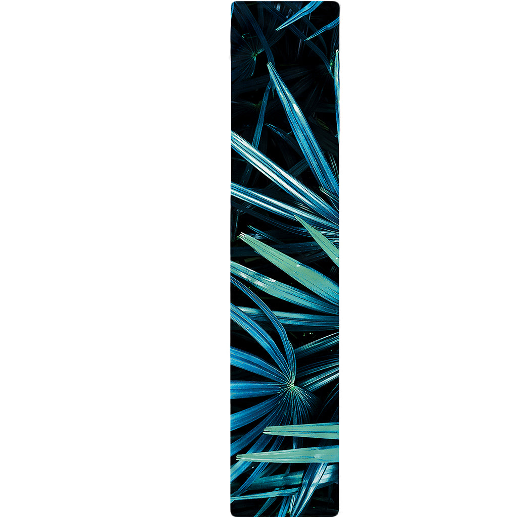 Turquoise Tropical Leaves Print Table Runner