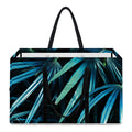 Turquoise Tropical Leaves Print Utility Tote Bag