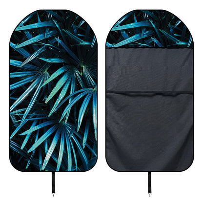 Turquoise Tropical Leaves Print Waterproof Car Seat Cover