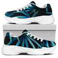 Turquoise Tropical Leaves Print White Chunky Shoes