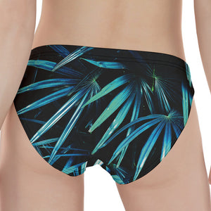 Turquoise Tropical Leaves Print Women's Panties