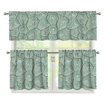 Turtle Shell Pattern Print 3 Piece Kitchen Curtains