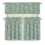 Turtle Shell Pattern Print 3 Piece Kitchen Curtains