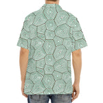 Turtle Shell Pattern Print Aloha Shirt