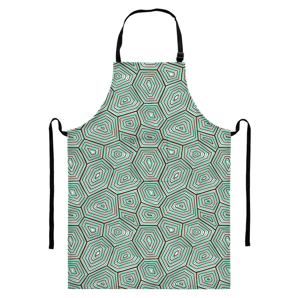Turtle Shell Pattern Print Bib Apron With Pocket
