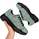 Turtle Shell Pattern Print Black Chunky Shoes