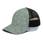 Turtle Shell Pattern Print Black Mesh Trucker Cap