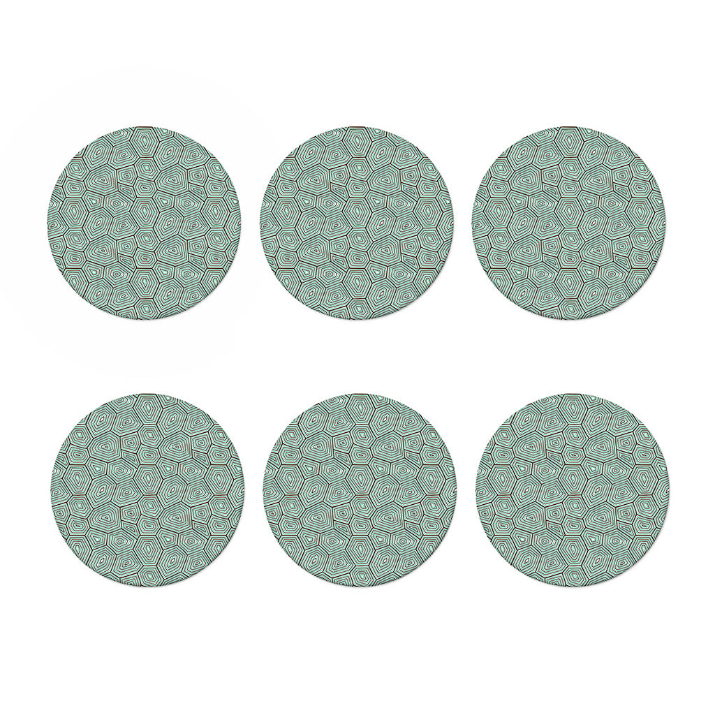 Turtle Shell Pattern Print Coaster Set