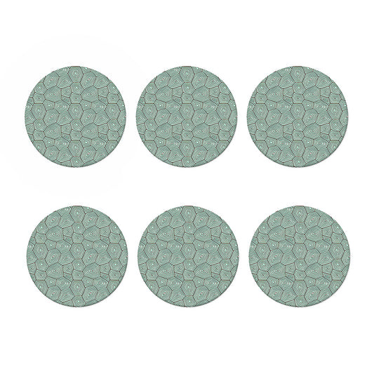 Turtle Shell Pattern Print Coaster Set