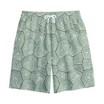 Turtle Shell Pattern Print Cotton Shorts