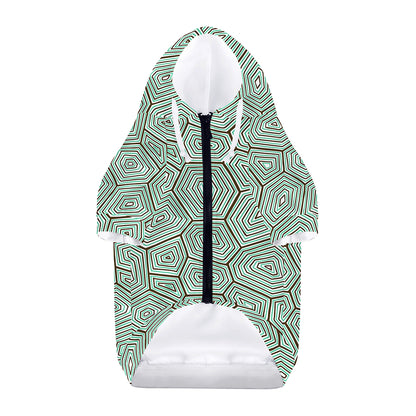 Turtle Shell Pattern Print Dog Zip Up Hoodie