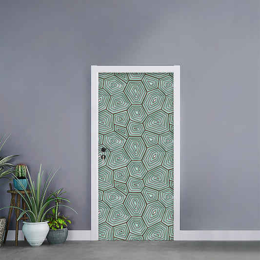 Turtle Shell Pattern Print Door Sticker