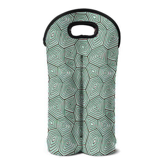 Turtle Shell Pattern Print Double Neoprene Wine Tote