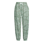 Turtle Shell Pattern Print Fleece Lined Knit Pants