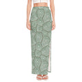 Turtle Shell Pattern Print High Slit Maxi Skirt