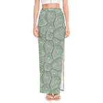 Turtle Shell Pattern Print High Slit Maxi Skirt