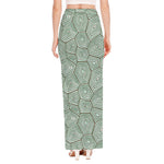 Turtle Shell Pattern Print High Slit Maxi Skirt